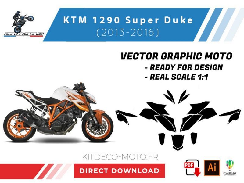 plantilla ktm 1290 super duke (2013 2016) vector