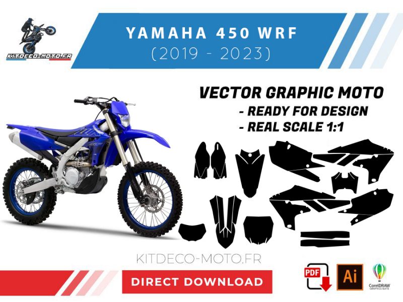 modello yamaha 450 wrf (2019 2023) vettoriale