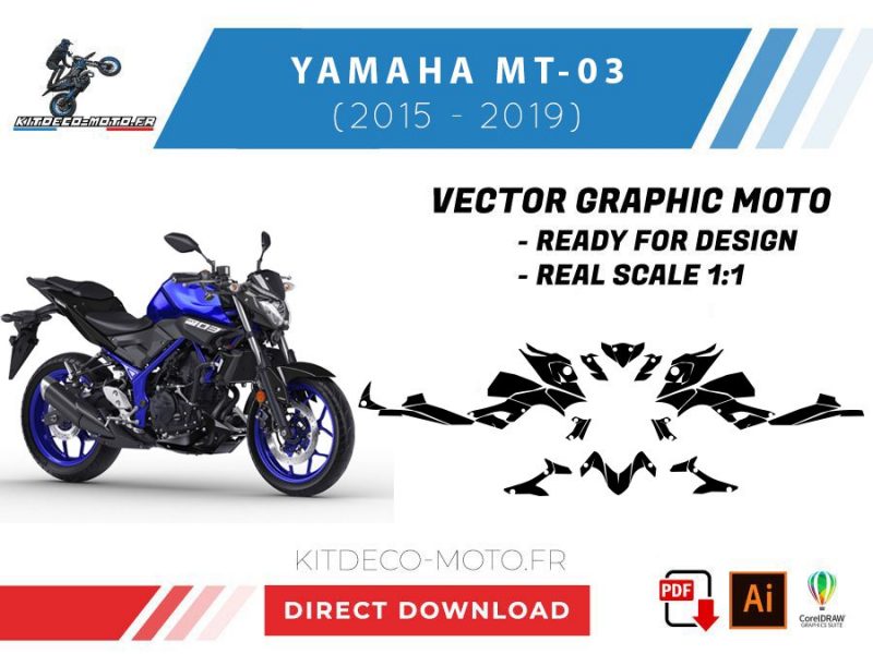 template yamaha mt 03 (2015 2019) vector