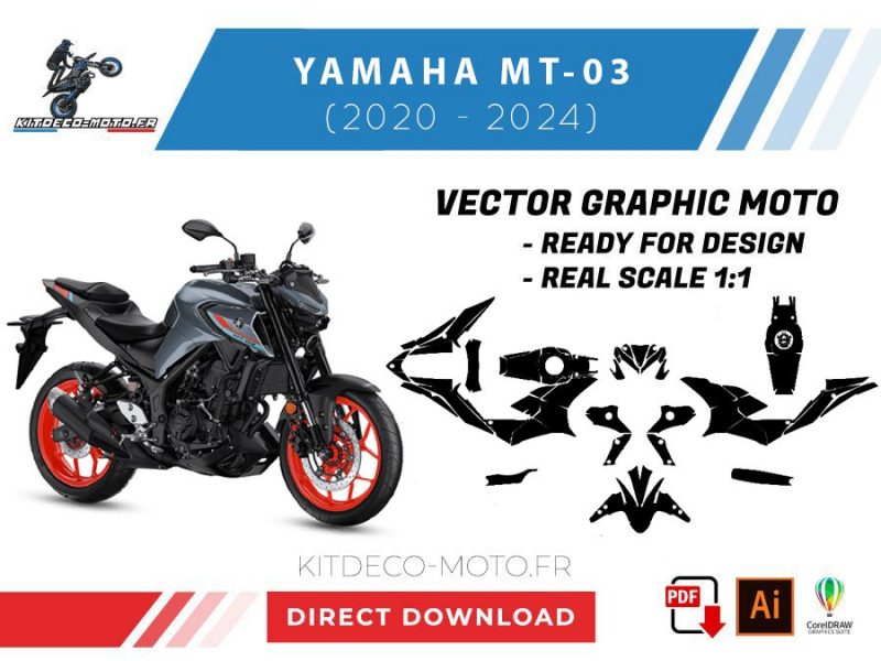 modello yamaha mt 03 (2020 2024) vettoriale