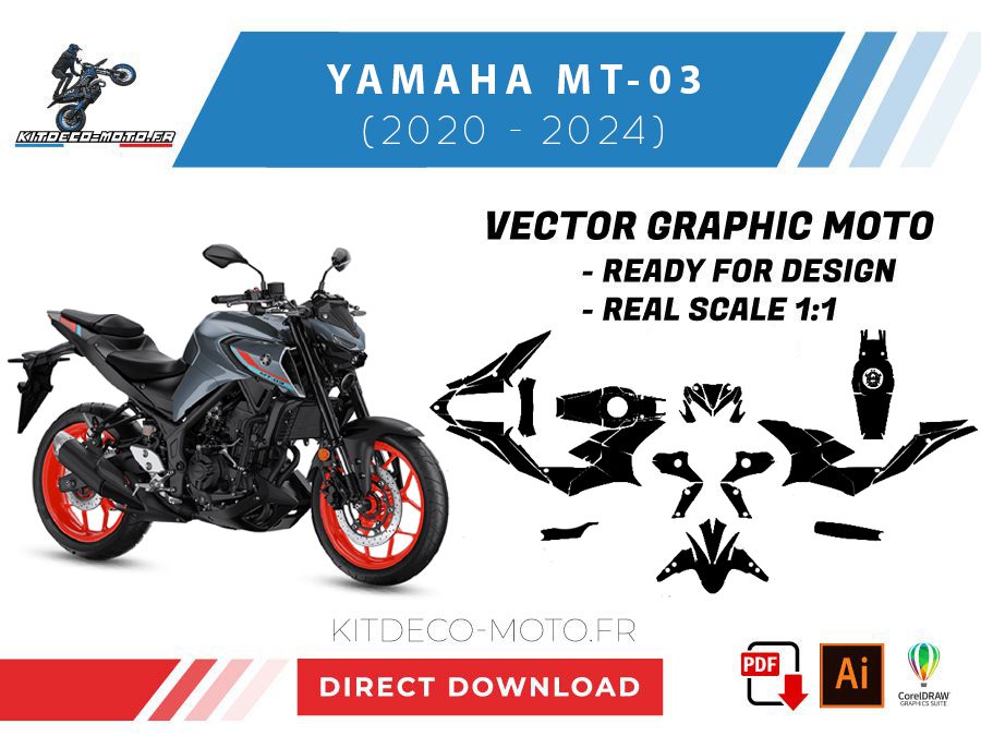 template yamaha mt 03 (2020 2024) vector