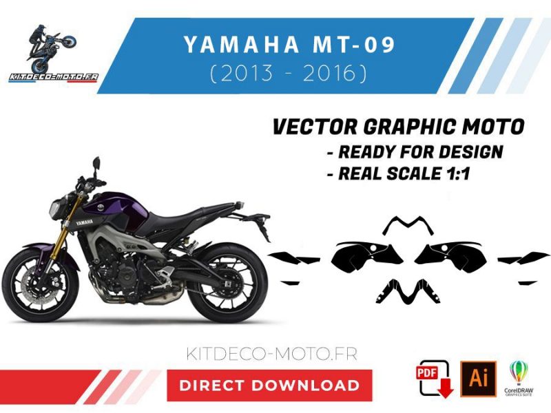 modello yamaha mt 09 (2013 2016) vettoriale