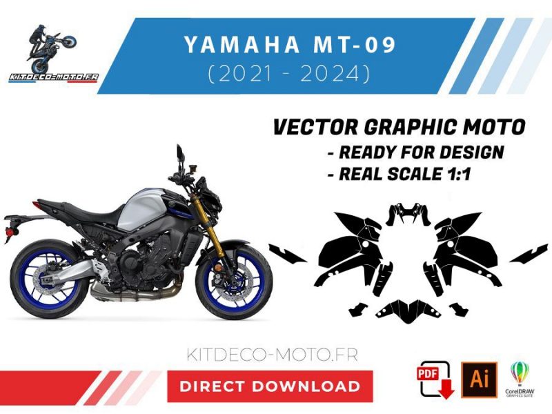 template yamaha mt 09 (2021 2024) vector