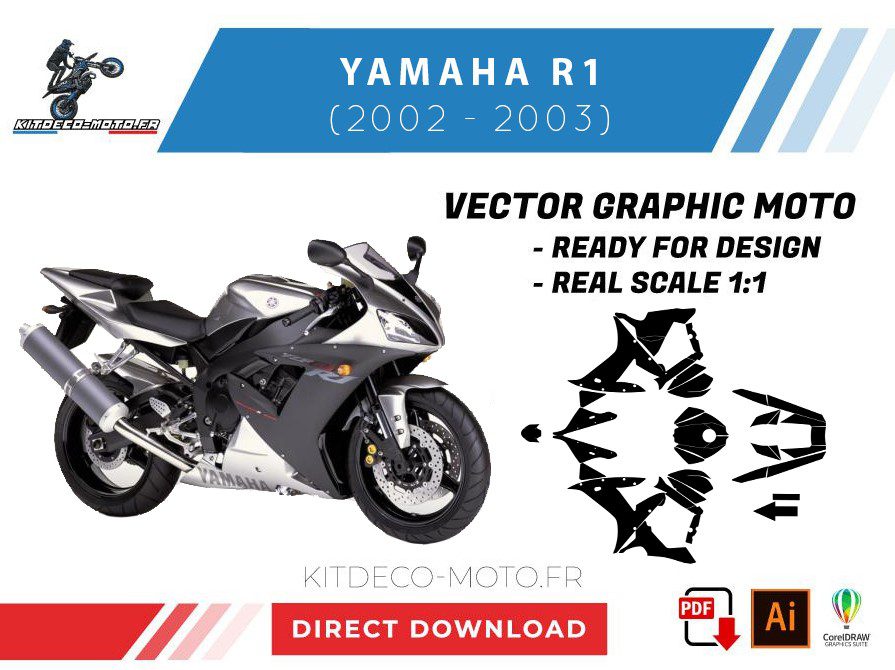 template yamaha yzf r1 (2002 2003) vector