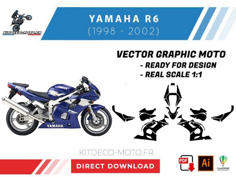 template yamaha yzf r6 (1998 2002) vector