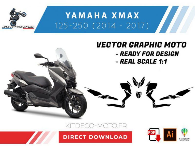 plantilla yamaha xmax 125/250 (2014 2017) vectorial