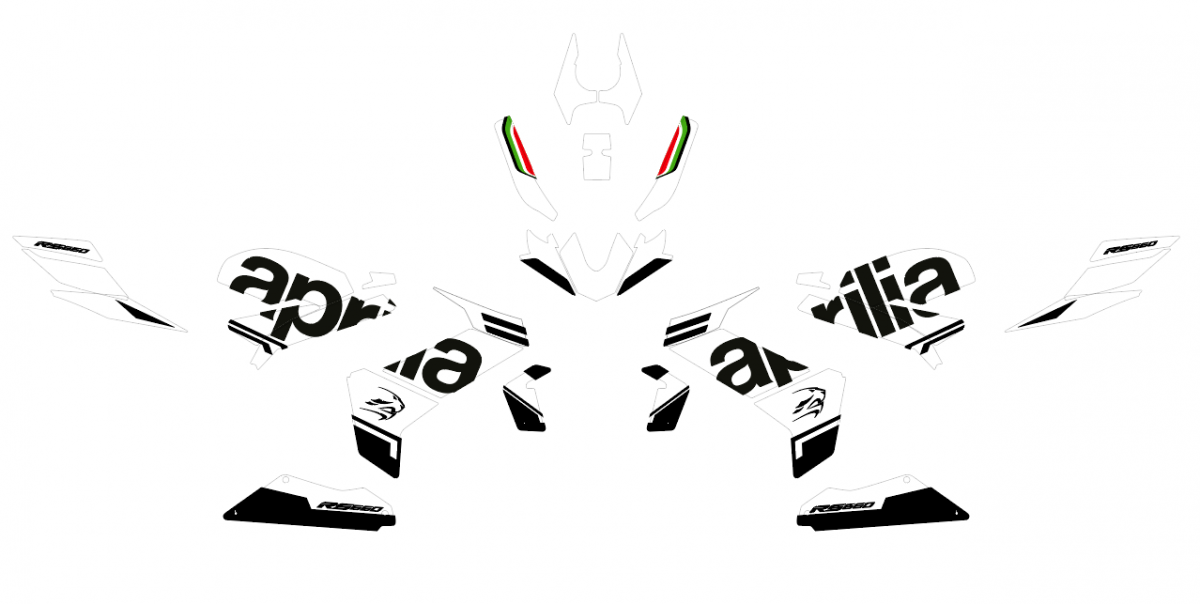 kit déco aprilia rs 660 – origine blanc