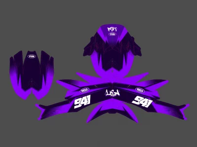 kit de decoración casco bell moto flex 9 race violeta
