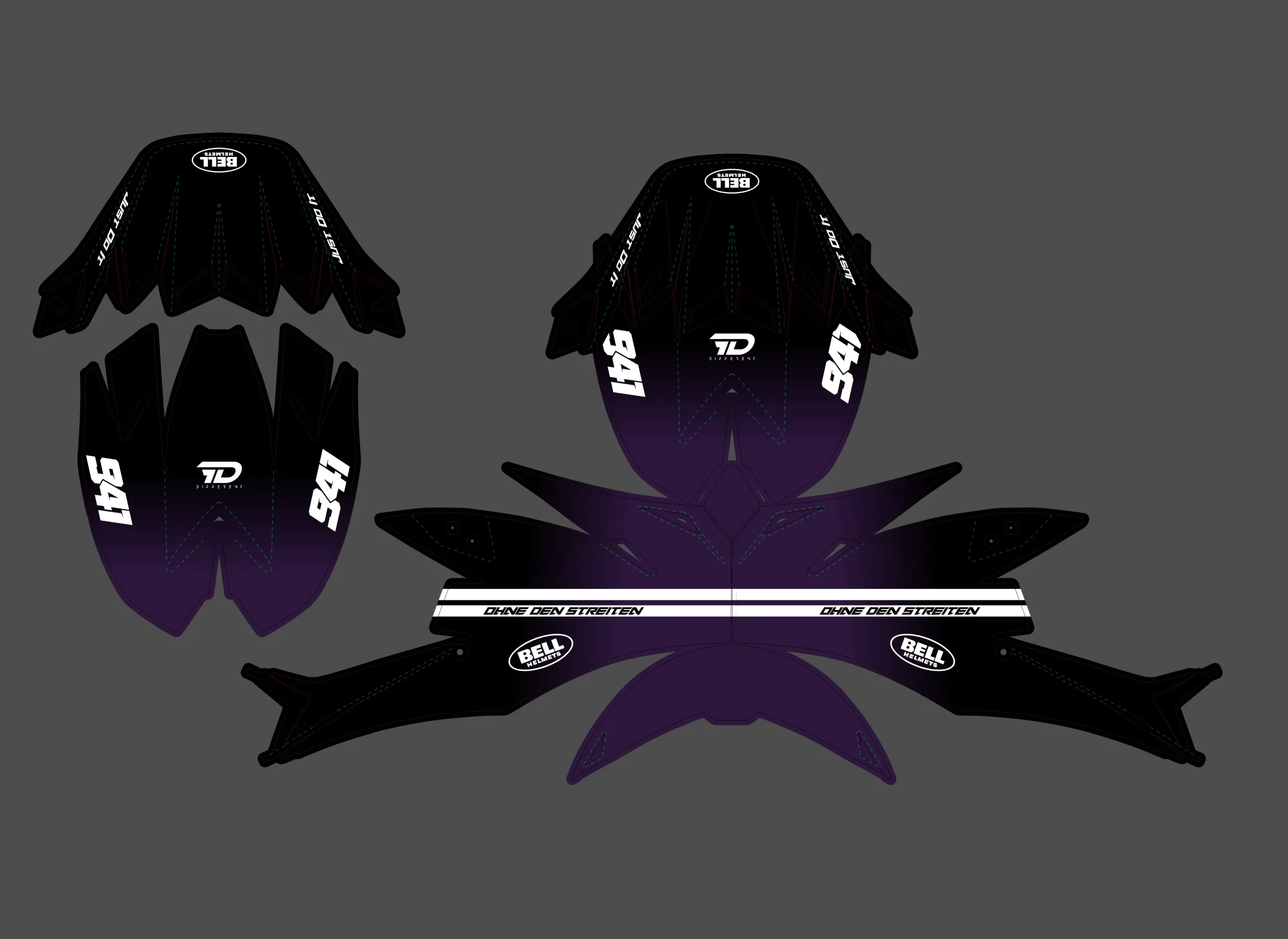 kit déco casque bell moto flex 9 slow