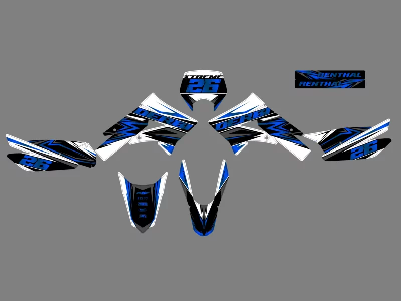 kit decorativo derbi 50 x treme / racing loop azul