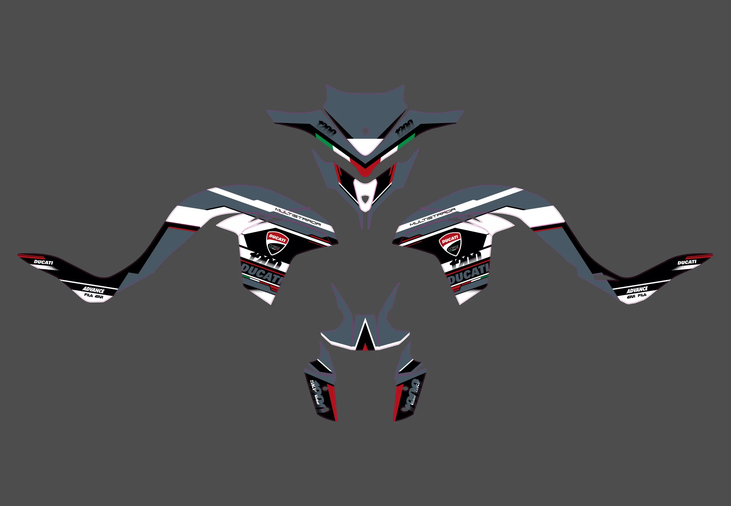 kit déco ducati multistrada 1200 race gris