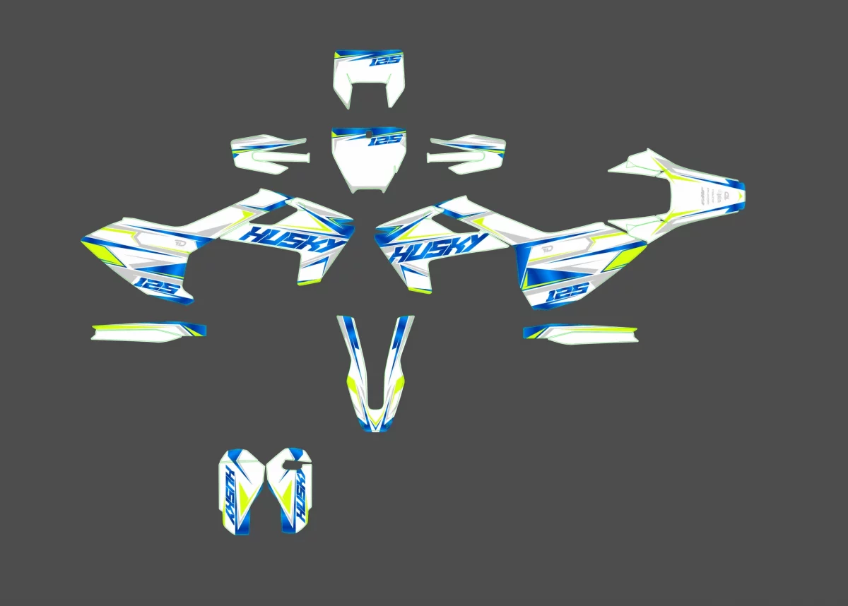 kit déco husqvarna tc / fc / fs (2016 2018) airon bleu / jaune