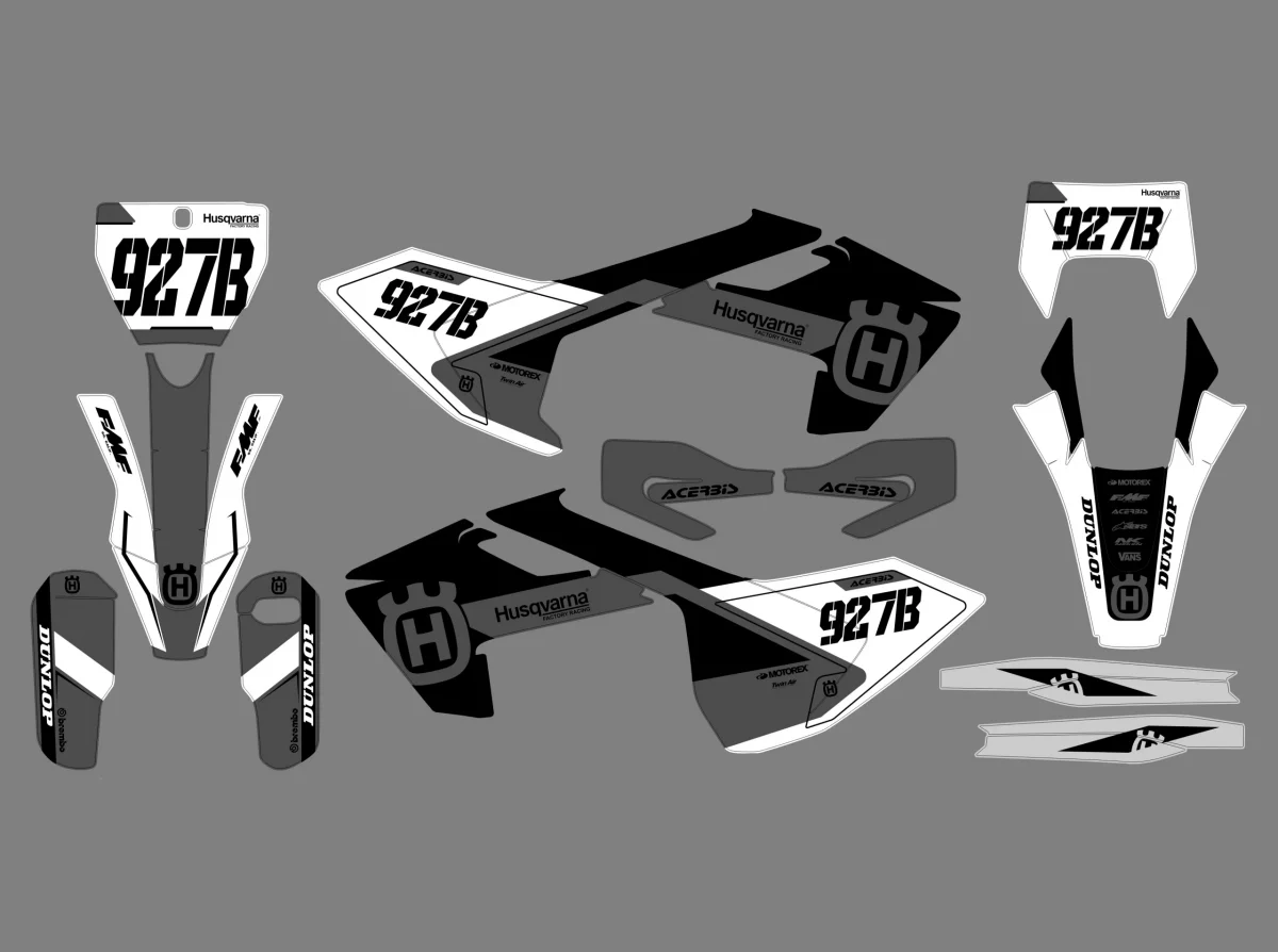 kit déco husqvarna tc / fc / fs (2016 2018) ring noir