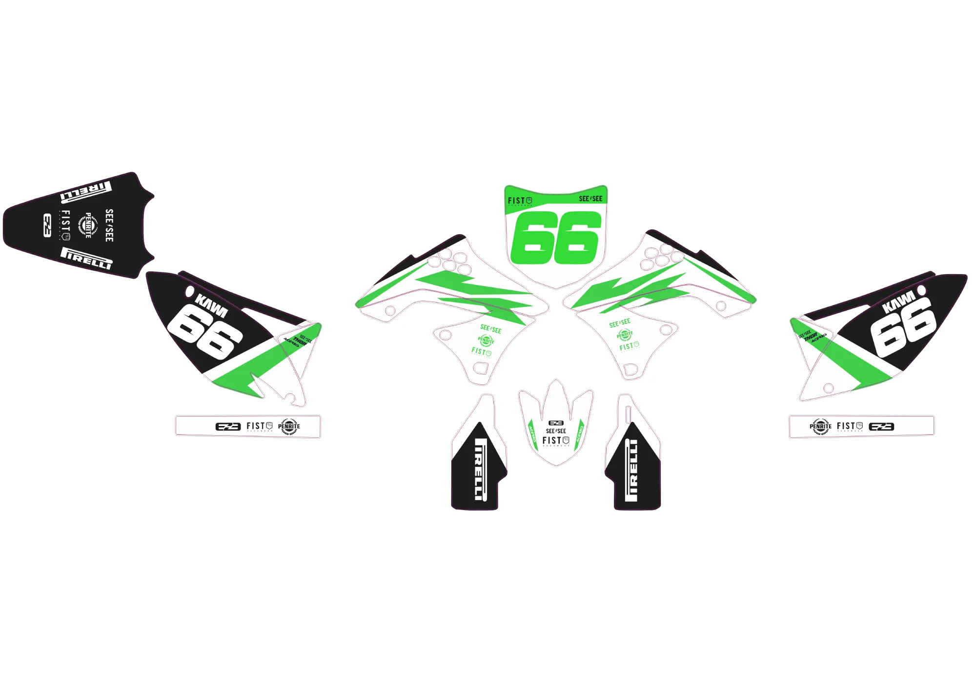 kit déco kawasaki 250 kxf (2009 2012) craft vert