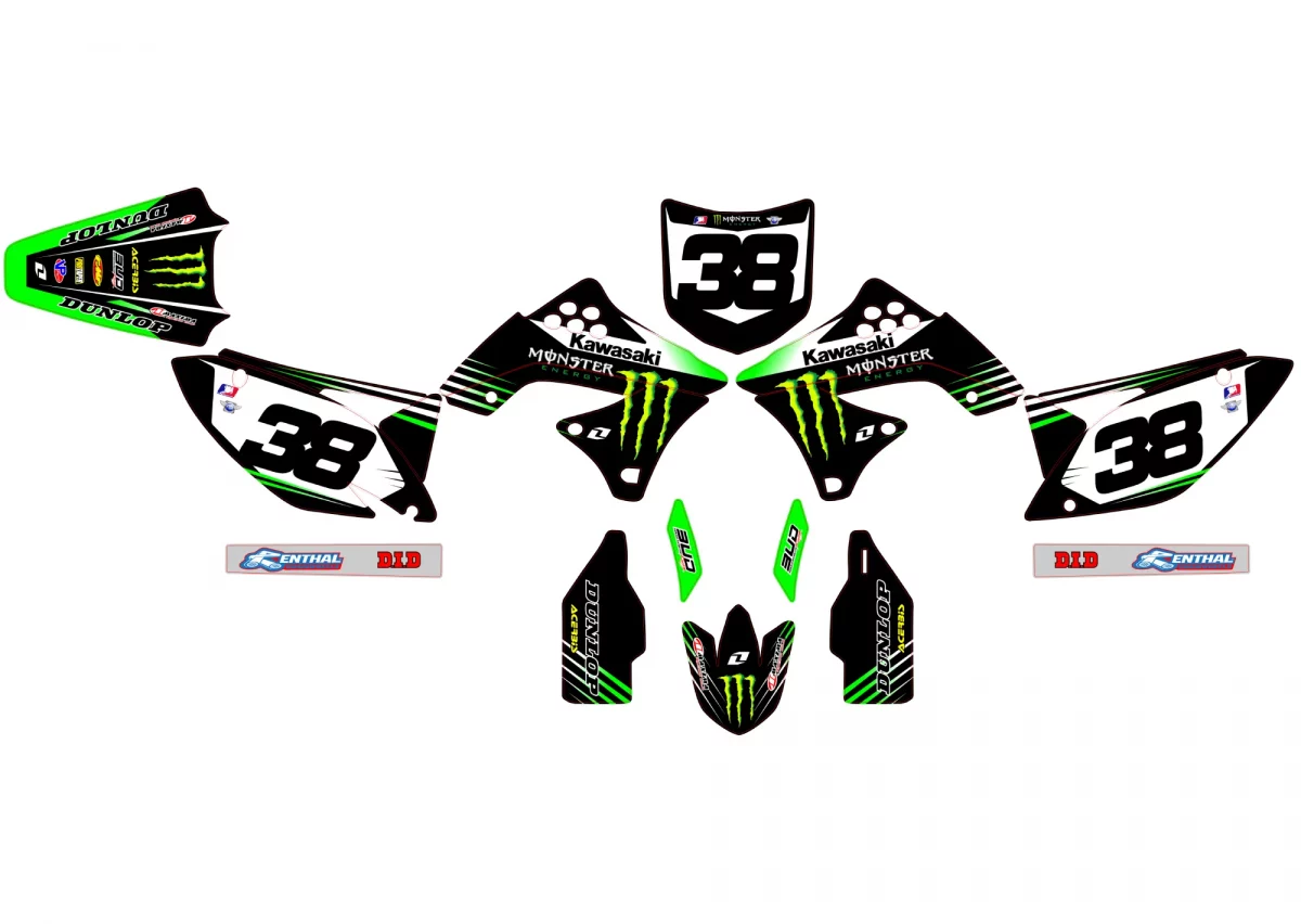 kit déco kawasaki 250 kxf (2009 2012) monster racing