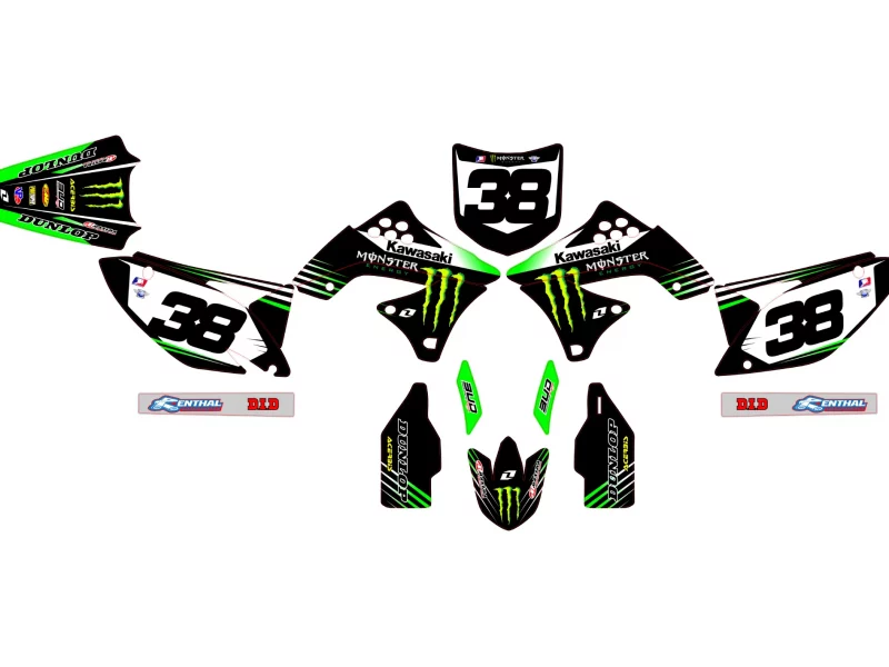 kit decorativo kawasaki 250 kxf (2009 2012) monster racing