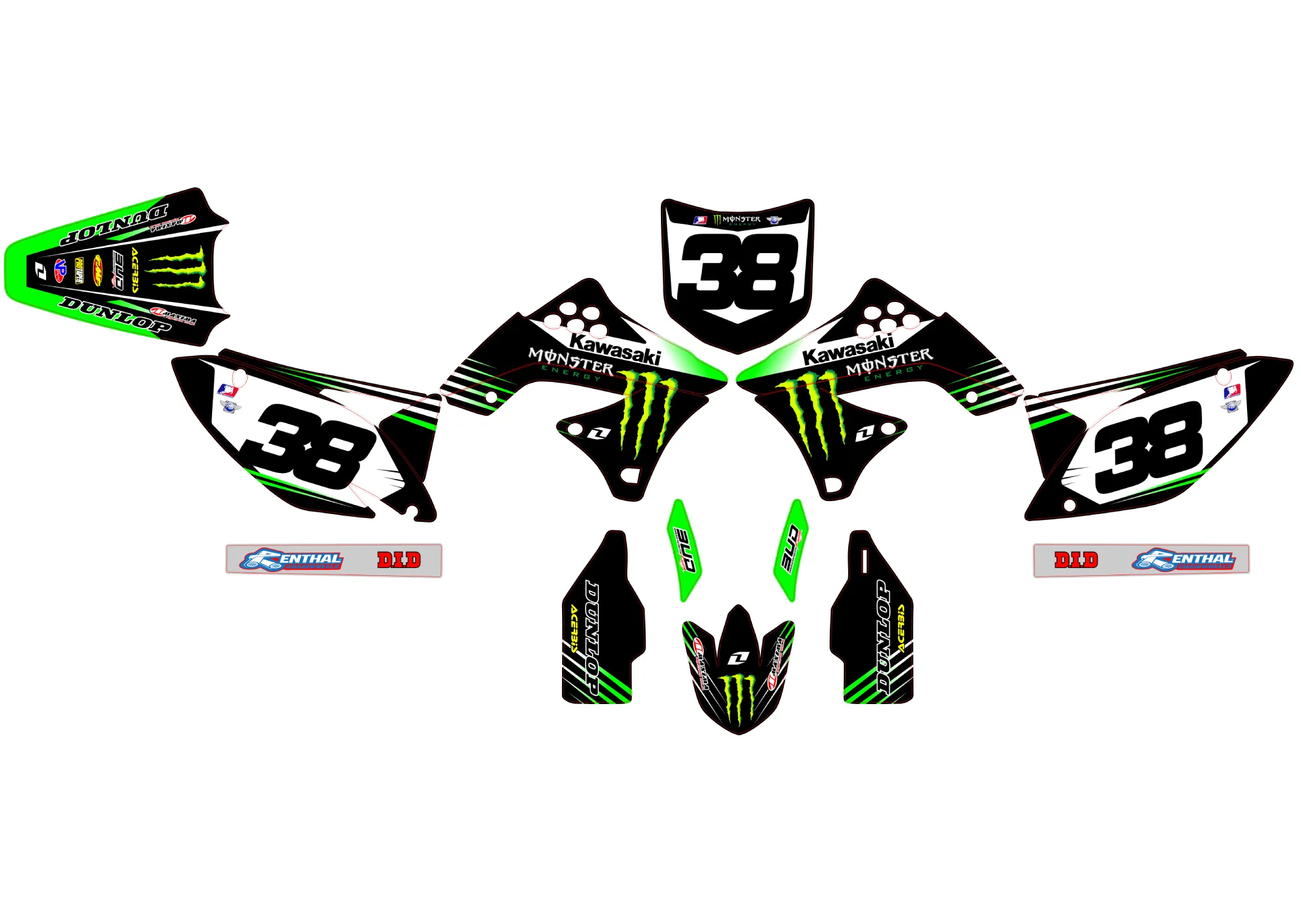 kit déco kawasaki 250 kxf (2009 2012) monster racing