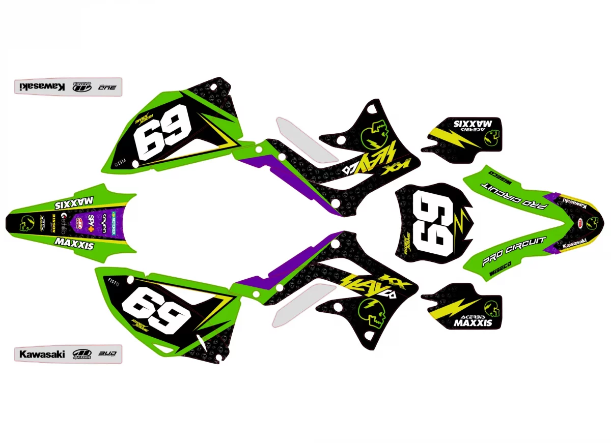 kit déco kawasaki 250 kxf (2013 2016) skull