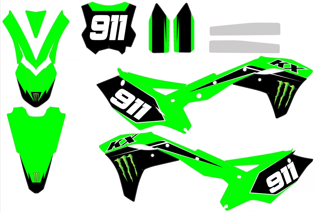 kit déco kawasaki 250 kxf (2017 2020) origine monster