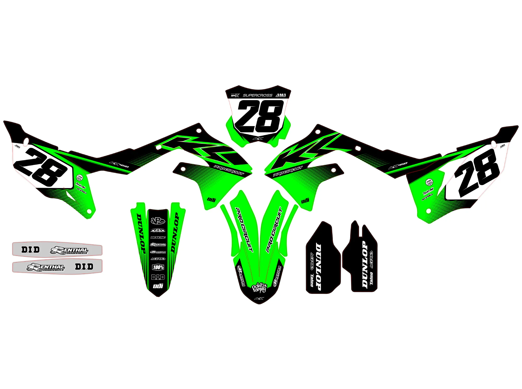 kit déco kawasaki 450 kxf (2019 2023) circuit