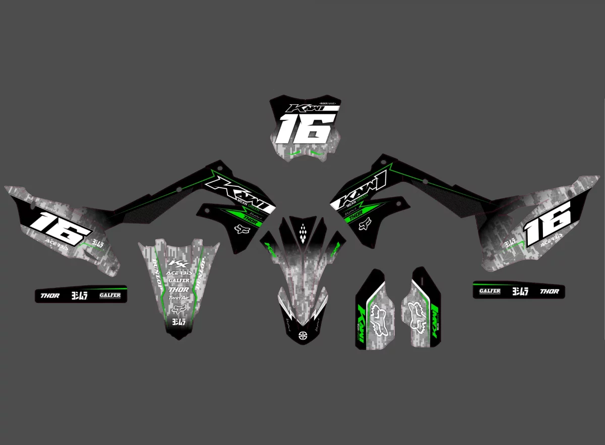 kit déco kawasaki 450 kxf (2019 2023) pixel