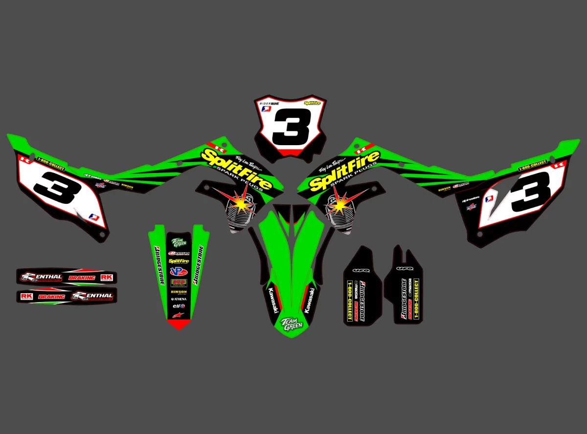 kit déco kawasaki 450 kxf (2019 2023) splitfire
