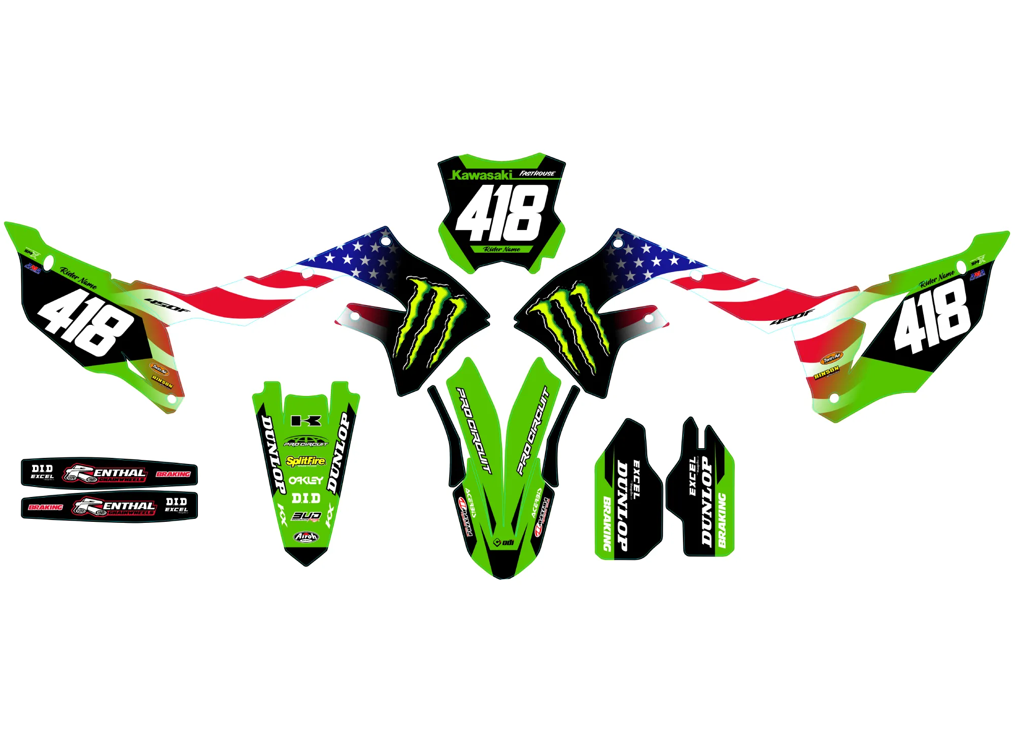 kit déco kawasaki 450 kxf (2019 2023) usa