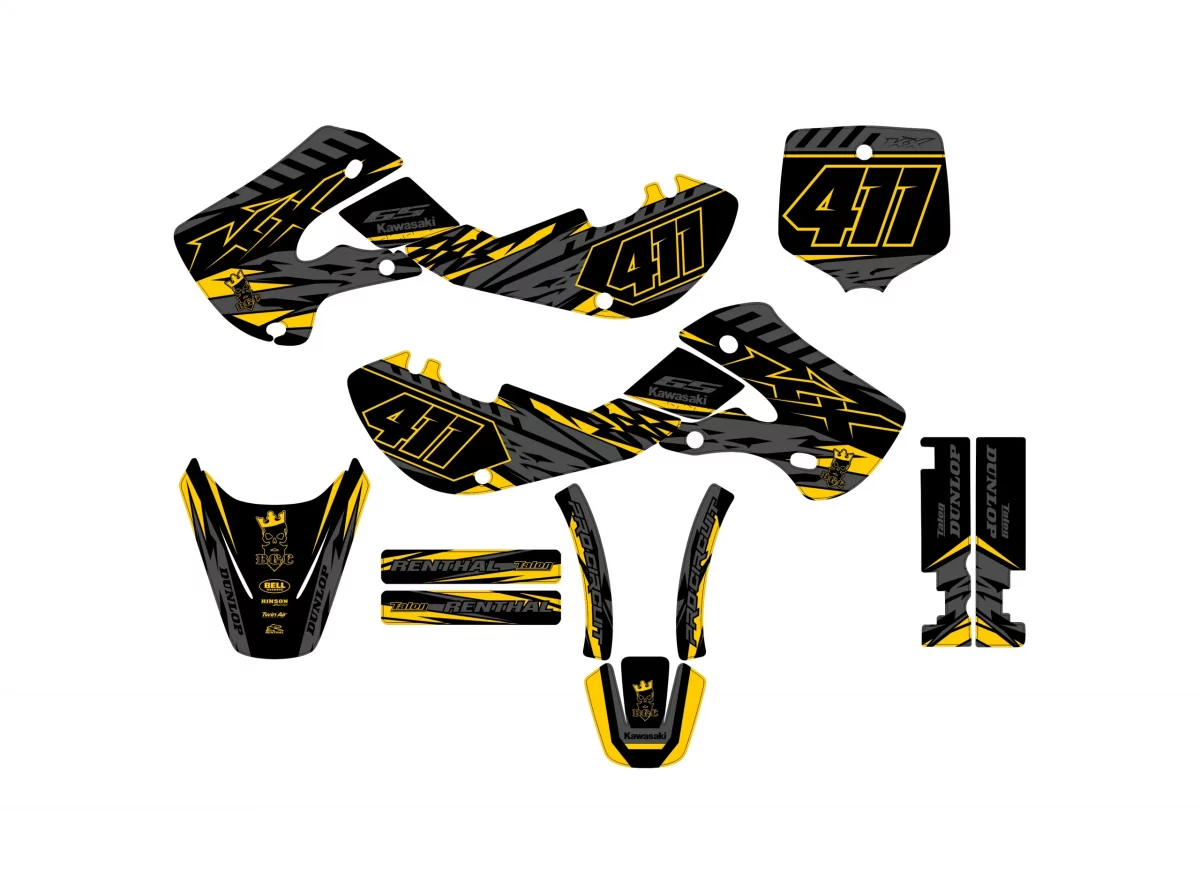 kit déco kawasaki 65 kx (2000 2024) race or