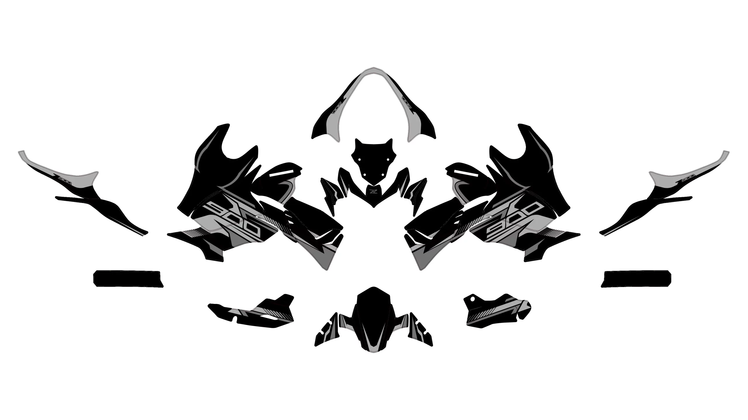 kit déco kawasaki z900 gotam noir
