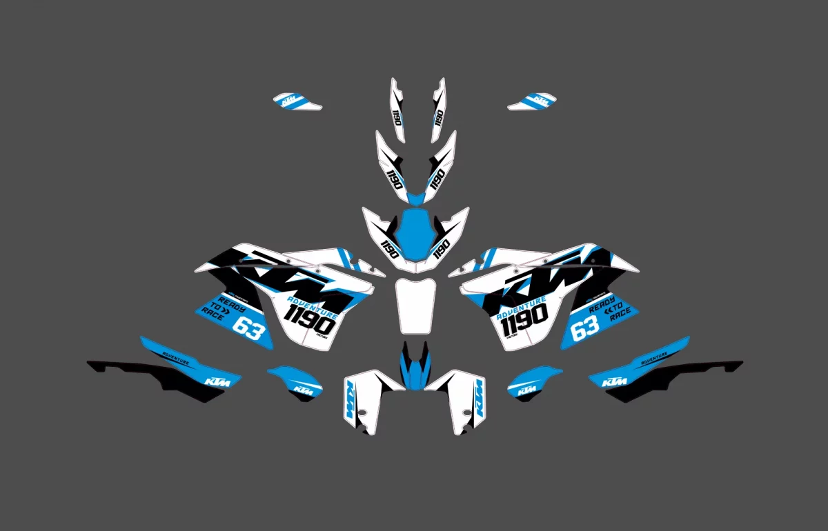 kit déco ktm 1050 1090 1190 adventure r race bleu