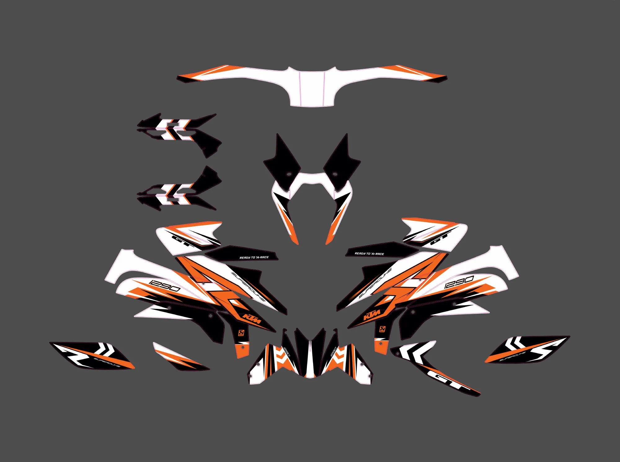 kit déco ktm 1290 r superduke race blanc