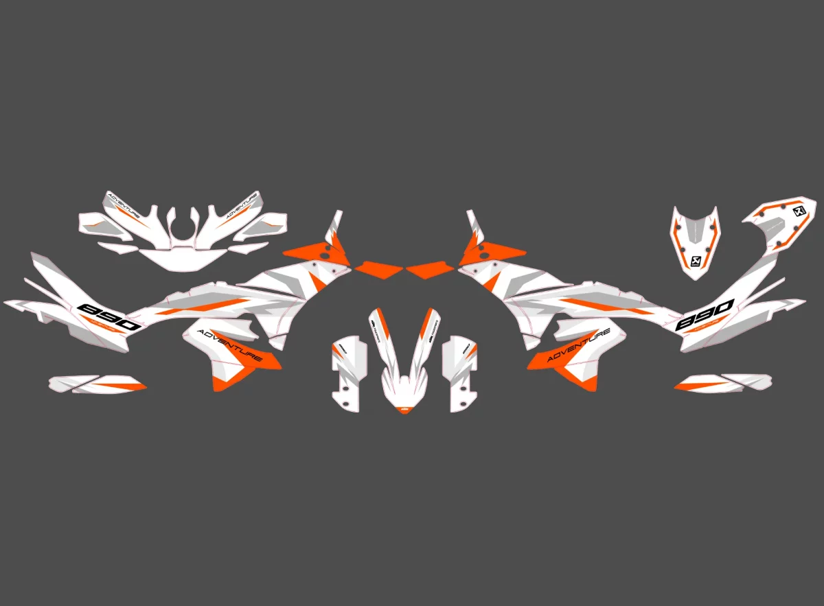 kit déco ktm 790 / 890 adventure r s factory blanc
