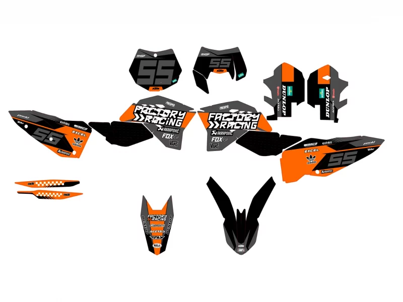 graphic kit ktm exc / exc f (2008 2011) factory racing
