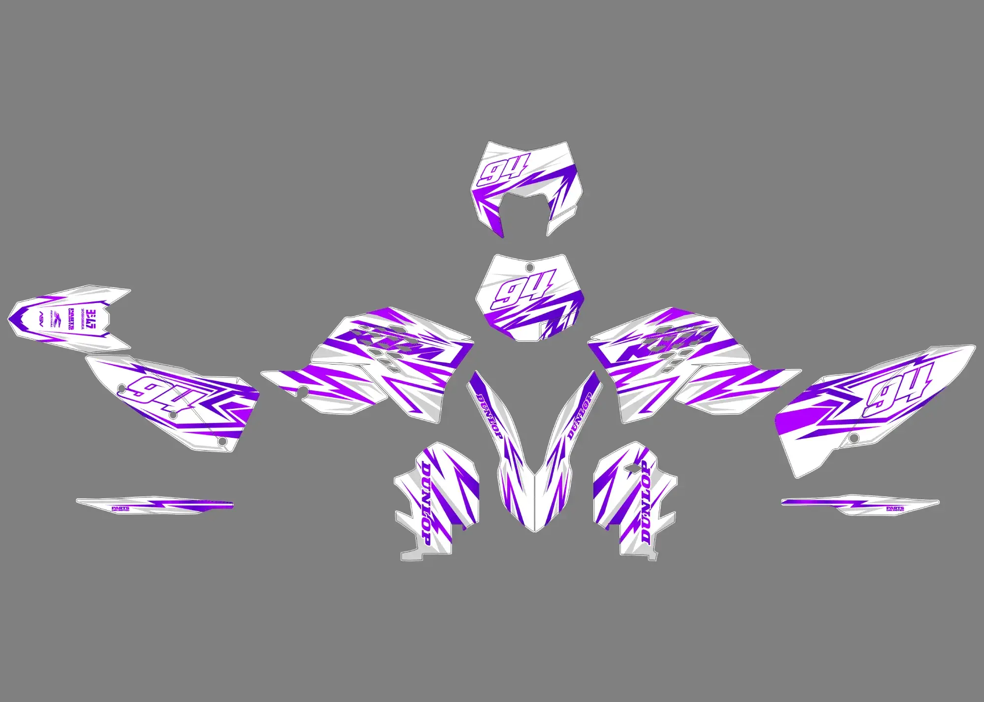 kit déco ktm exc / exc f (2008 2011) magic violet