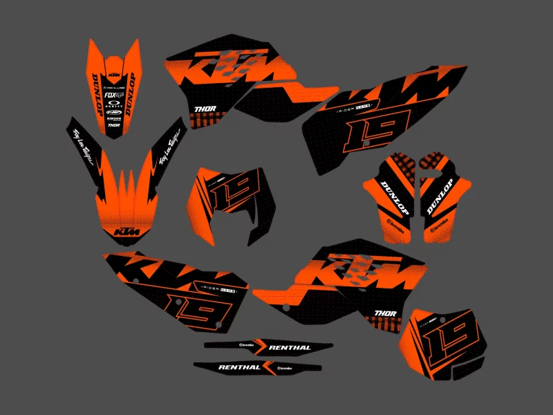 ktm exc / exc f graphic kit (2008 2011) orange