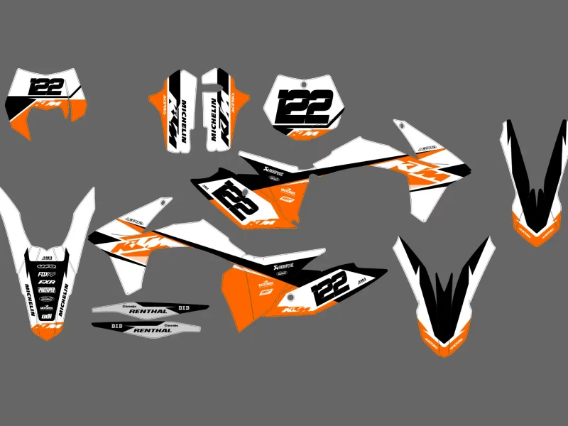 ktm exc / exc f (2012 2013) airline white graphic kit