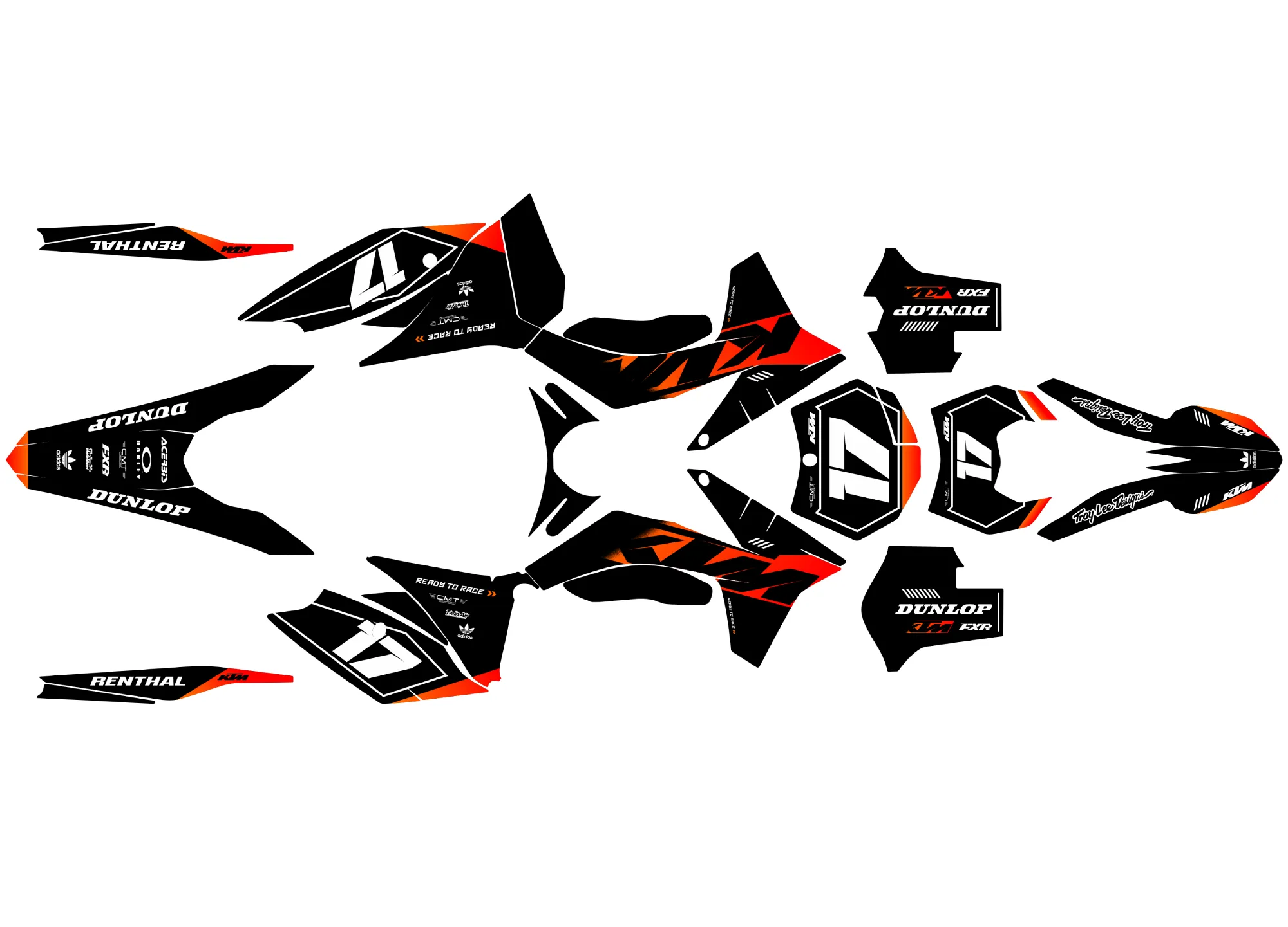 kit déco ktm exc / exc f (2012 2013) blacky