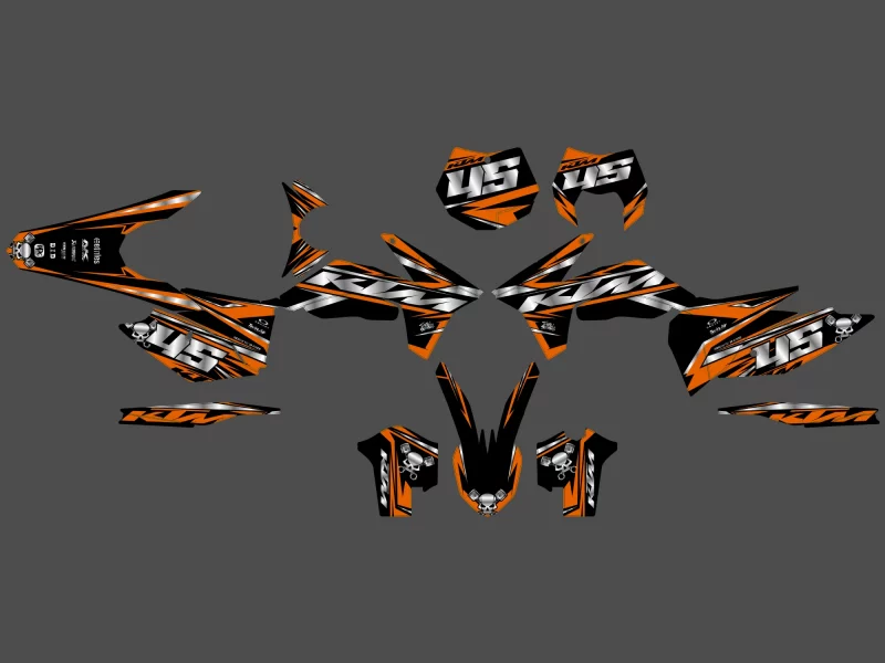 deco kit ktm exc / exc f (2012 2013) craft orange