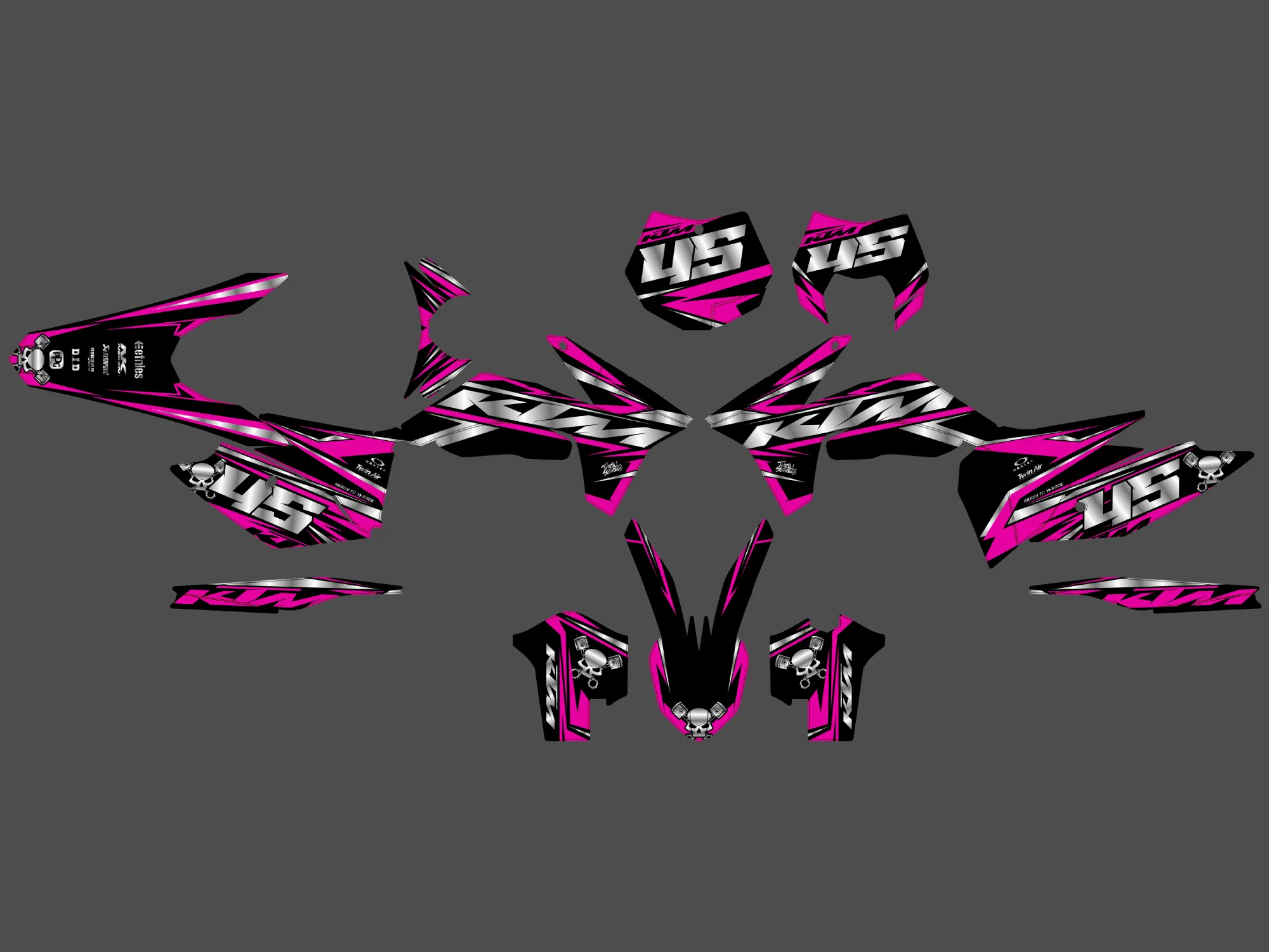 kit déco ktm exc / exc f (2012 2013) craft rose