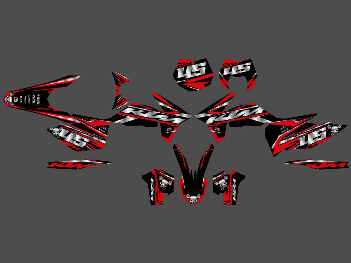 kit déco ktm exc / exc f (2012 2013) craft rouge