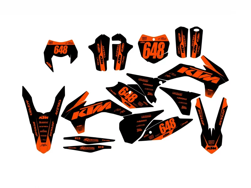 ktm exc / exc f graphic kit (2014 2016) orange