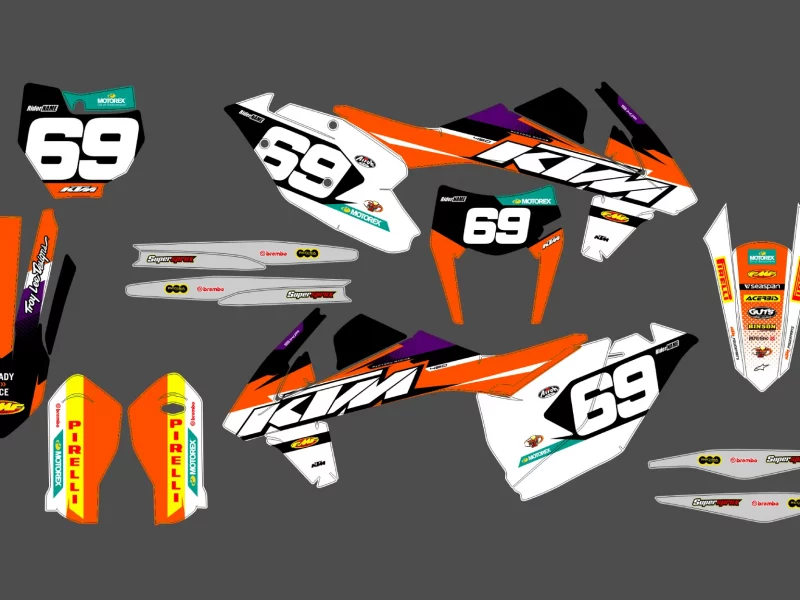 graphic kit ktm exc / exc f (2017 2019) factory racing