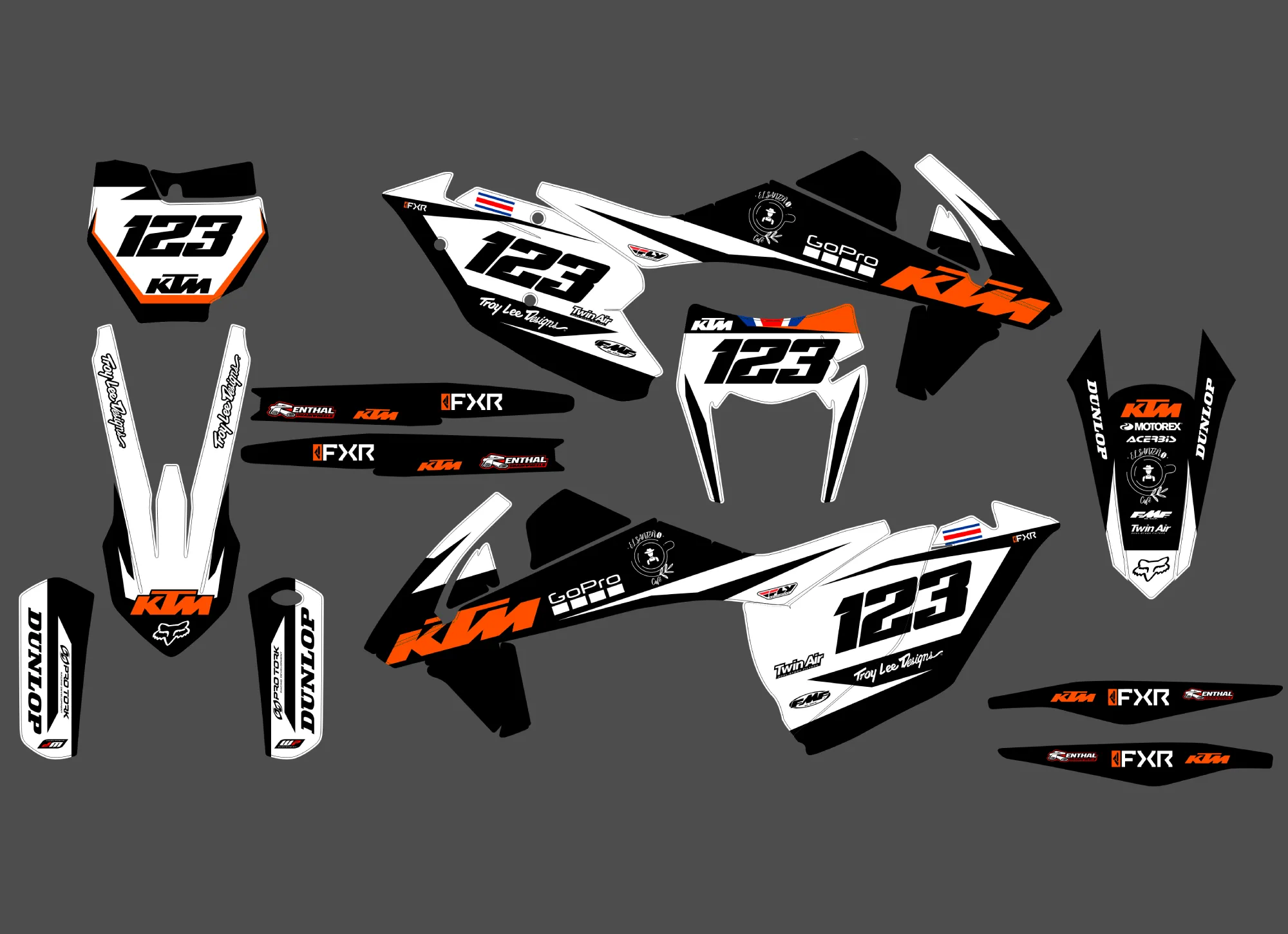 kit déco ktm exc / exc f (2017 2019) gopro