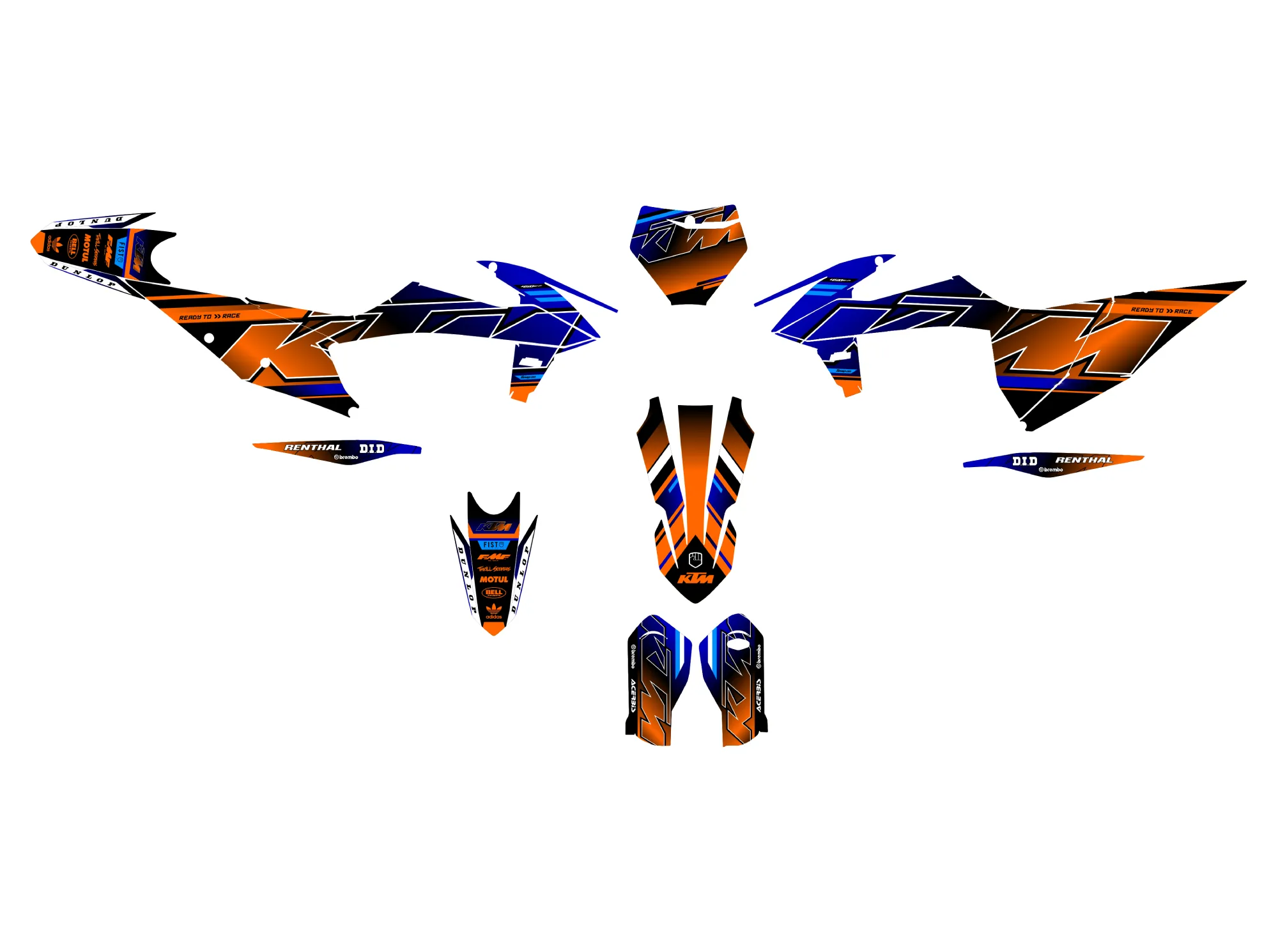 kit déco ktm exc / exc f (2020 2023) flashy