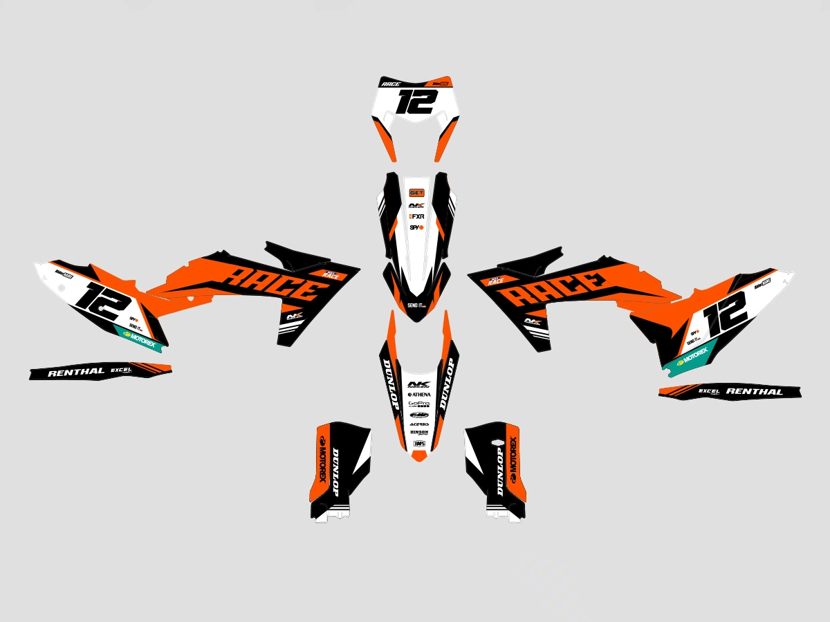 kit déco ktm exc / exc f (2024 2025) détail violet