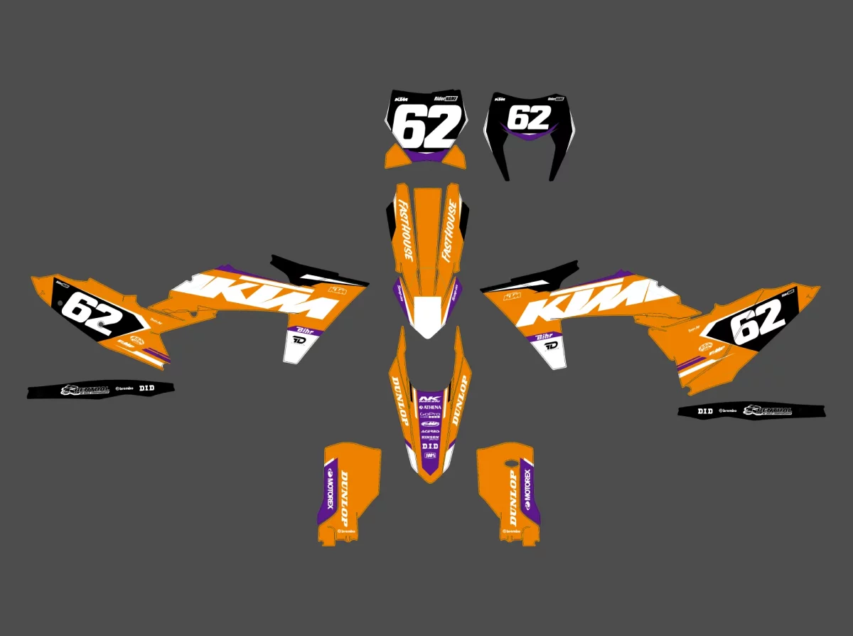 kit déco ktm exc / exc f (2024) détail violet
