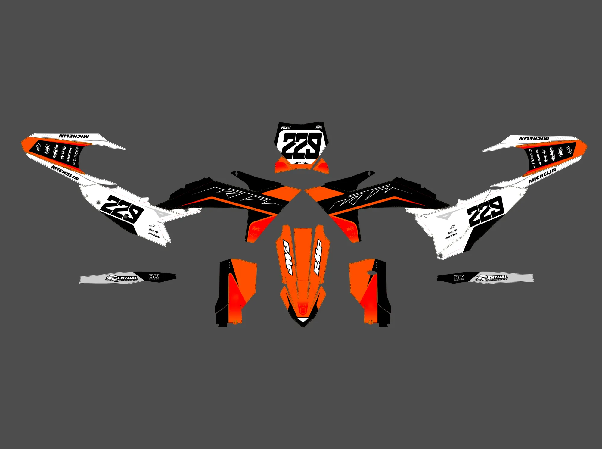 kit déco ktm exc / exc f (2024) type origine