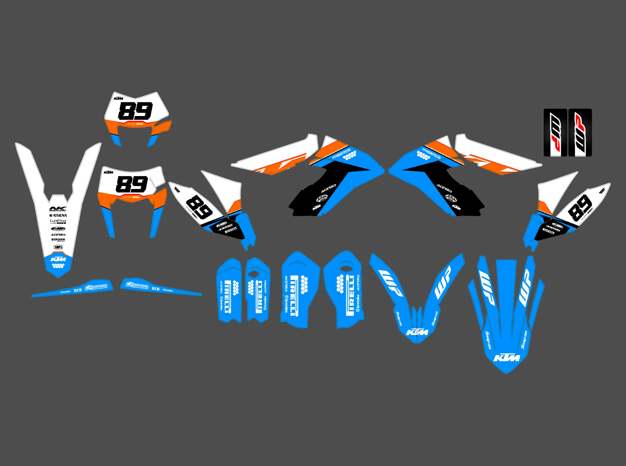 kit déco ktm freeride race bleu