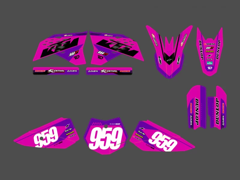 Kit grafiche race pink ktm 50 sx (2009 2015).