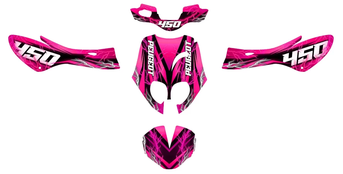 kit déco peugeot trekker flash rose